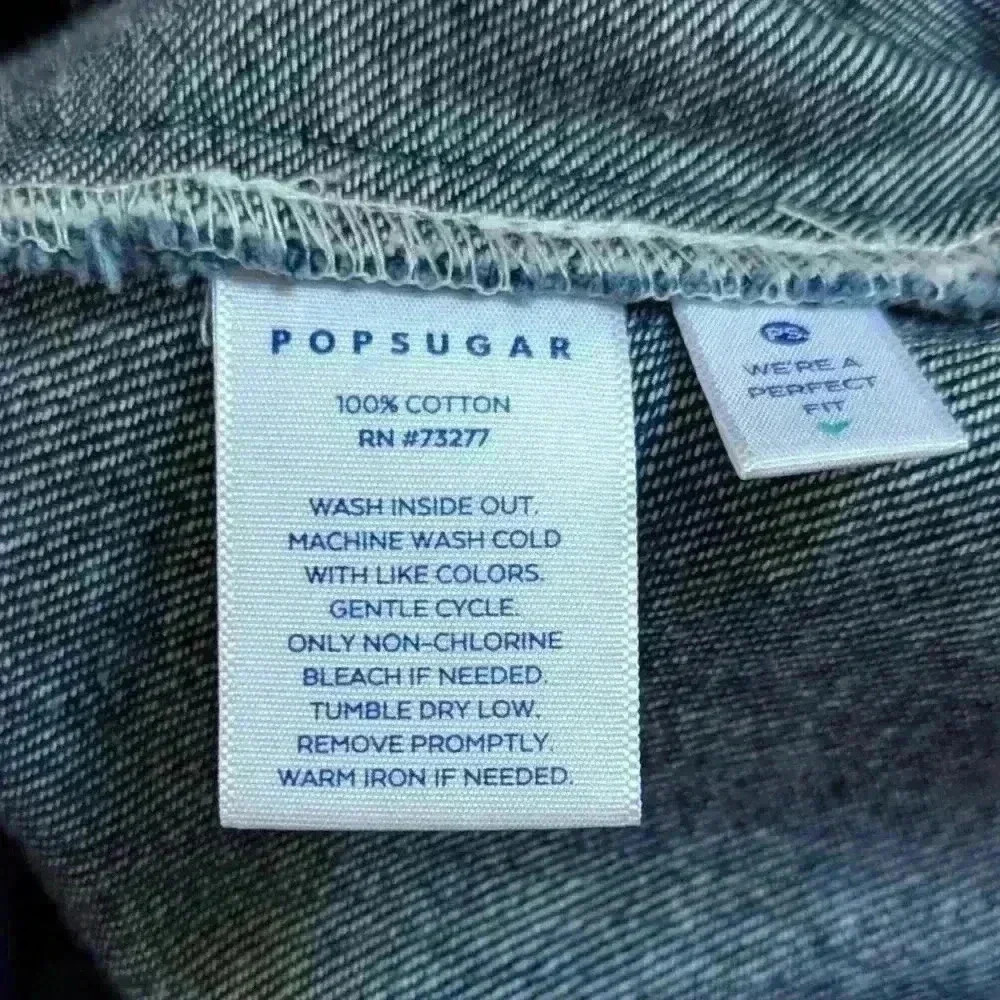 PopSugar Button Front Aline Denim Mini Skirt Size8 - Picture 7 of 7